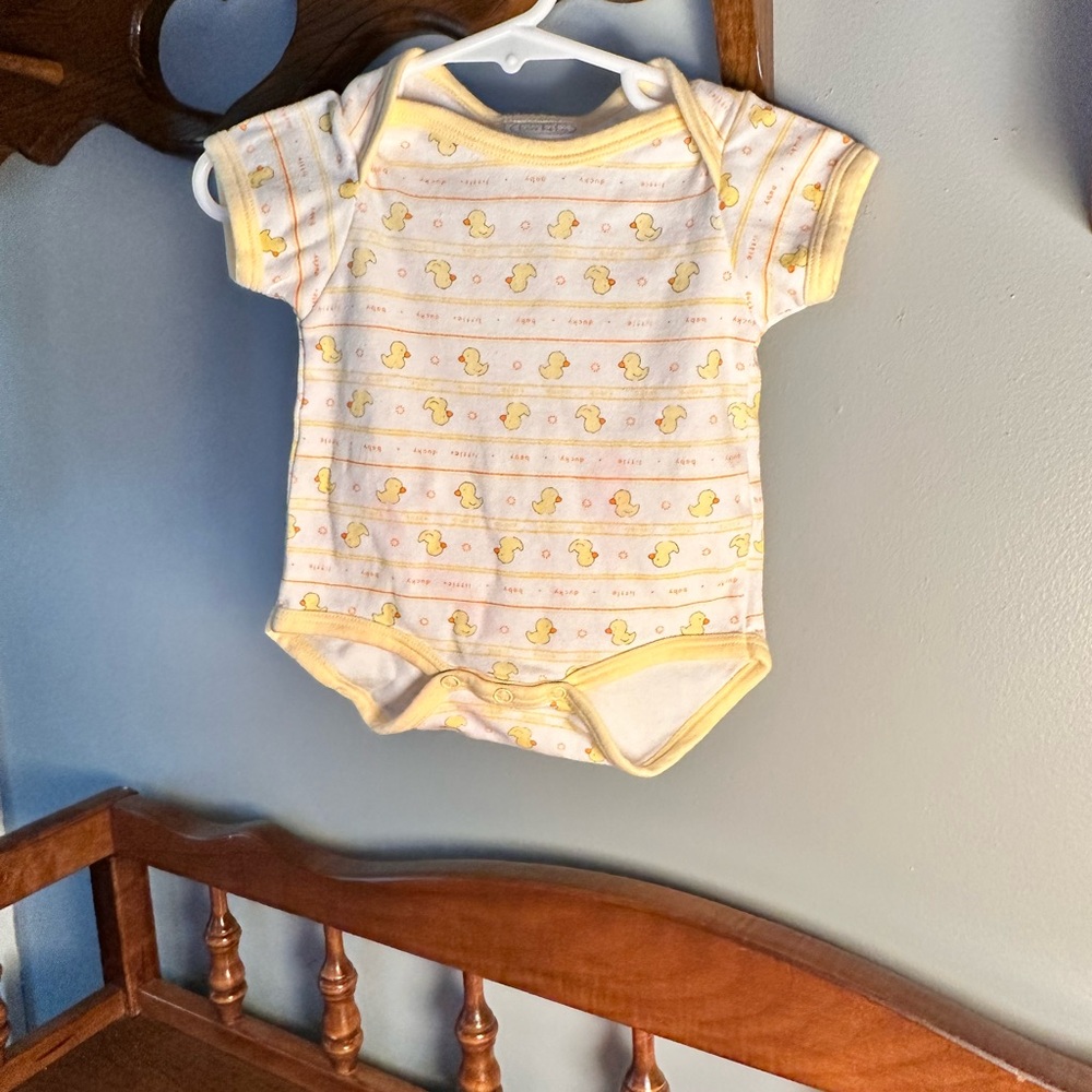 Bon Bebe Yellow and White Duck Bodysuit